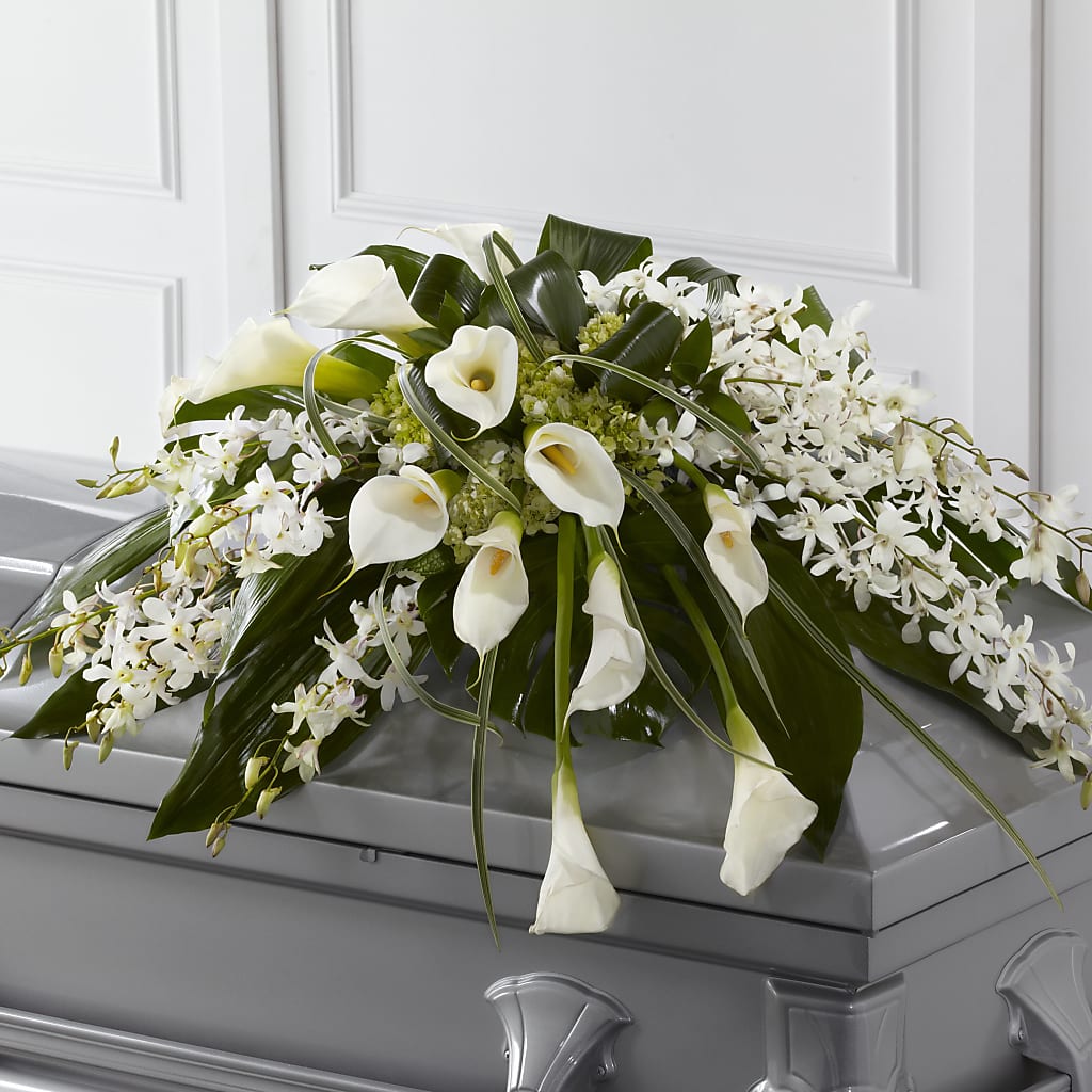 Angel Wings Casket Spray – FORGET ME NOT FLOWERS & GIFTS, Walnut Creek CA