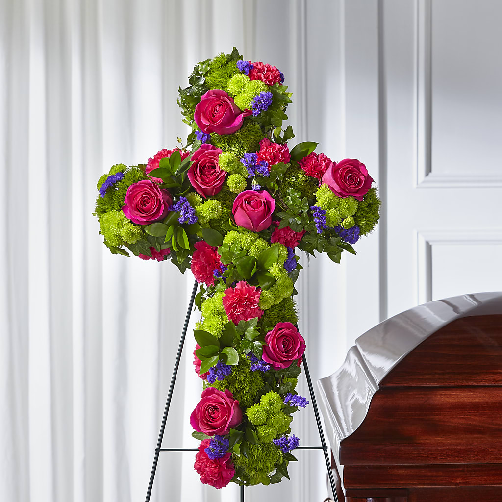 Tribute Rose Floral Cross – FORGET ME NOT FLOWERS & GIFTS, Walnut Creek CA