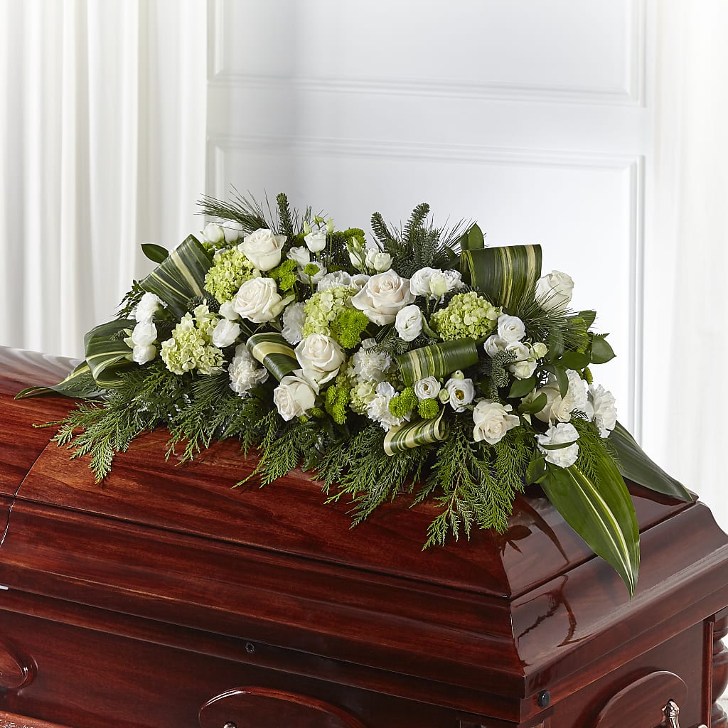 Hopeful Gesture Casket Spray – FORGET ME NOT FLOWERS & GIFTS, Walnut Creek CA