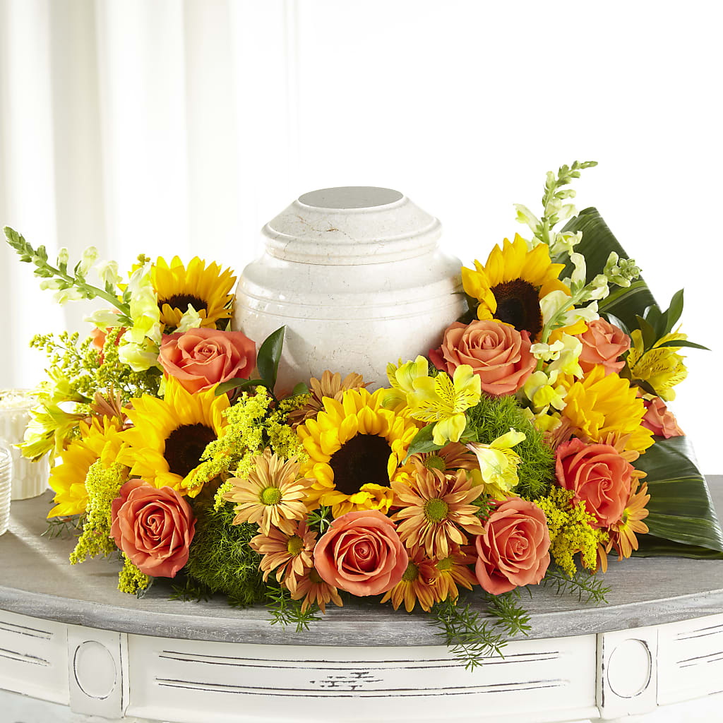 Faithful Sunflower Cremation Adornment – FORGET ME NOT FLOWERS & GIFTS, Walnut Creek CA