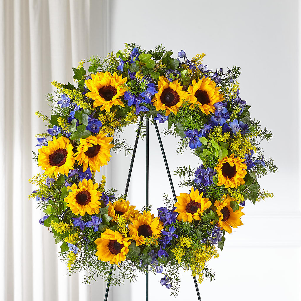 Bright Rays Wreath – FORGET ME NOT FLOWERS & GIFTS, Walnut Creek CA