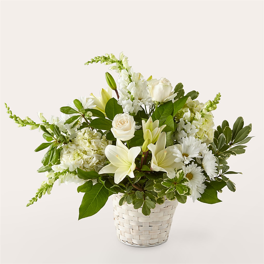 Ivory Elegance Floral Basket – FORGET ME NOT FLOWERS & GIFTS, Walnut Creek CA