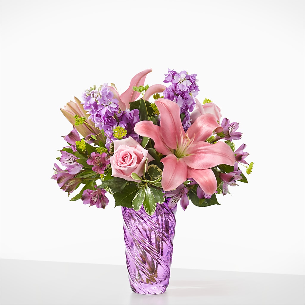 Precious Petals Bouquet with Luxe Swirl Vase – FORGET ME NOT FLOWERS & GIFTS, Walnut Creek CA