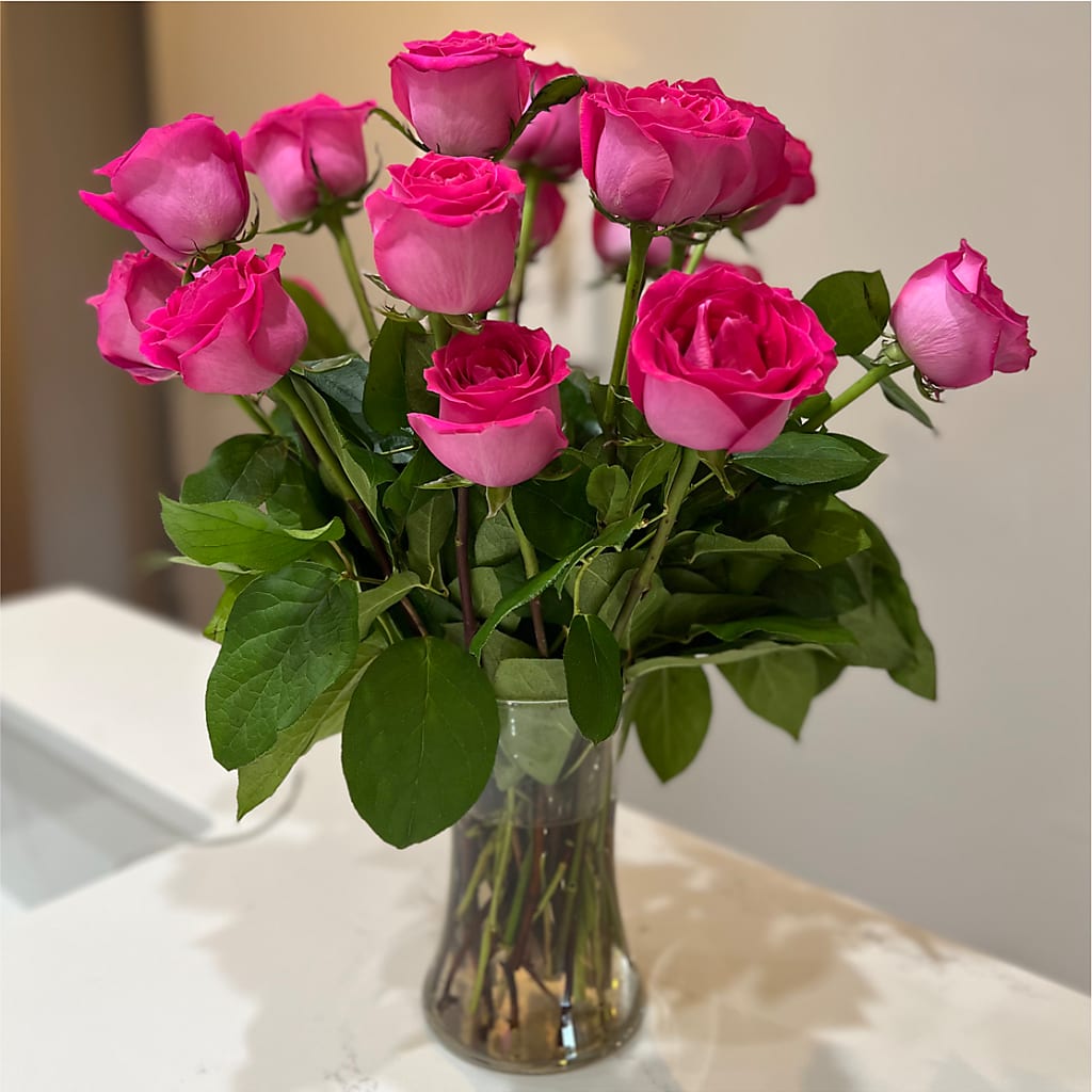 Long Stem Pink Rose Bouquet – FORGET ME NOT FLOWERS & GIFTS, Walnut Creek CA