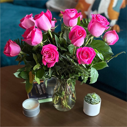 Long Stem Pink Rose Bouquet – FORGET ME NOT FLOWERS & GIFTS, Walnut Creek CA