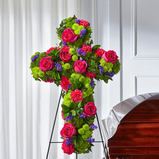 Tribute Rose Floral Cross – FORGET ME NOT FLOWERS & GIFTS, Walnut Creek CA