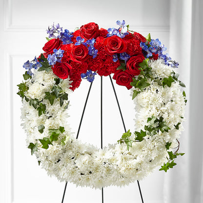Patriotic Passion Wreath – FORGET ME NOT FLOWERS & GIFTS, Walnut Creek CA