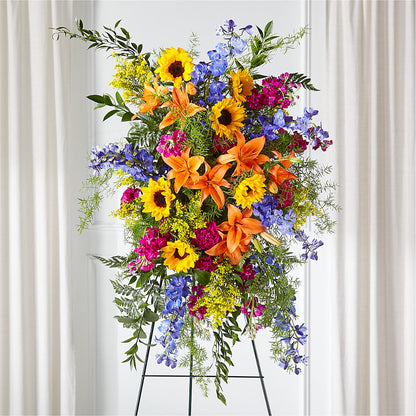 Sunlit Memories Standing Spray (Standard) – FORGET ME NOT FLOWERS & GIFTS, Walnut Creek CA