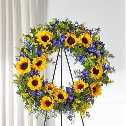 Bright Rays Wreath – FORGET ME NOT FLOWERS & GIFTS, Walnut Creek CA
