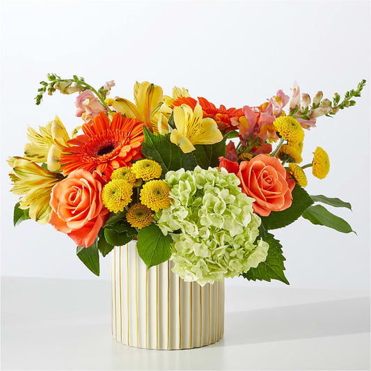Autumn Sunshine Bouquet with Ivory Vase – FORGET ME NOT FLOWERS & GIFTS, Walnut Creek CA