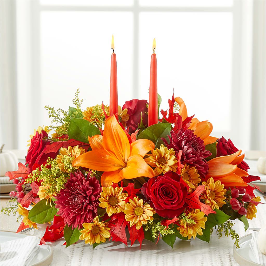 Autumn's Embrace Centerpiece – FORGET ME NOT FLOWERS & GIFTS, Walnut Creek CA