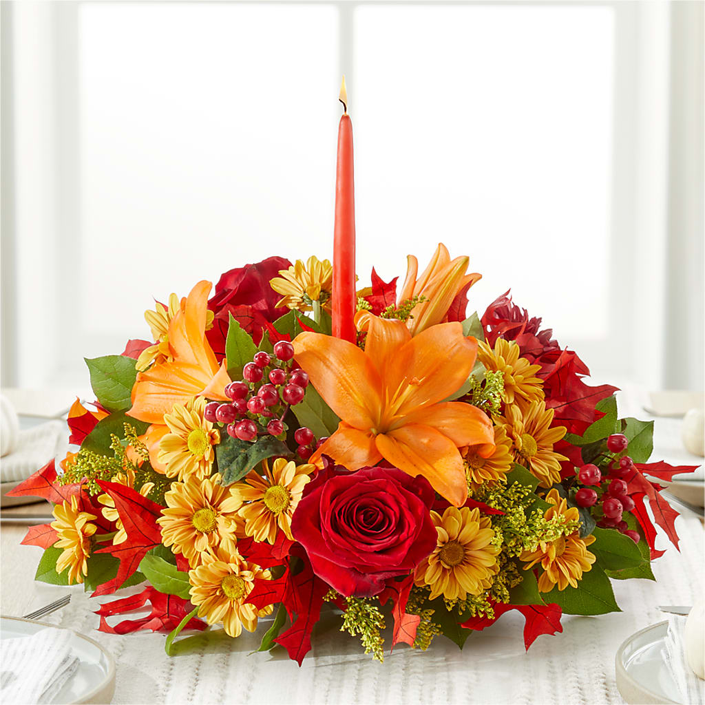 Autumn's Embrace Centerpiece – FORGET ME NOT FLOWERS & GIFTS, Walnut Creek CA