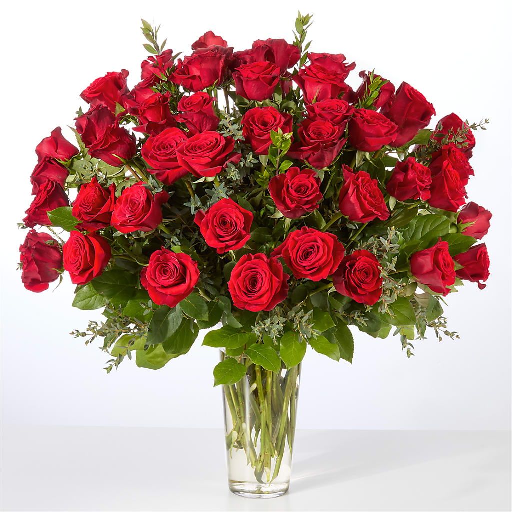 Forever Yours Fifty Stem Red Rose Bouquet – FORGET ME NOT FLOWERS & GIFTS, Walnut Creek CA